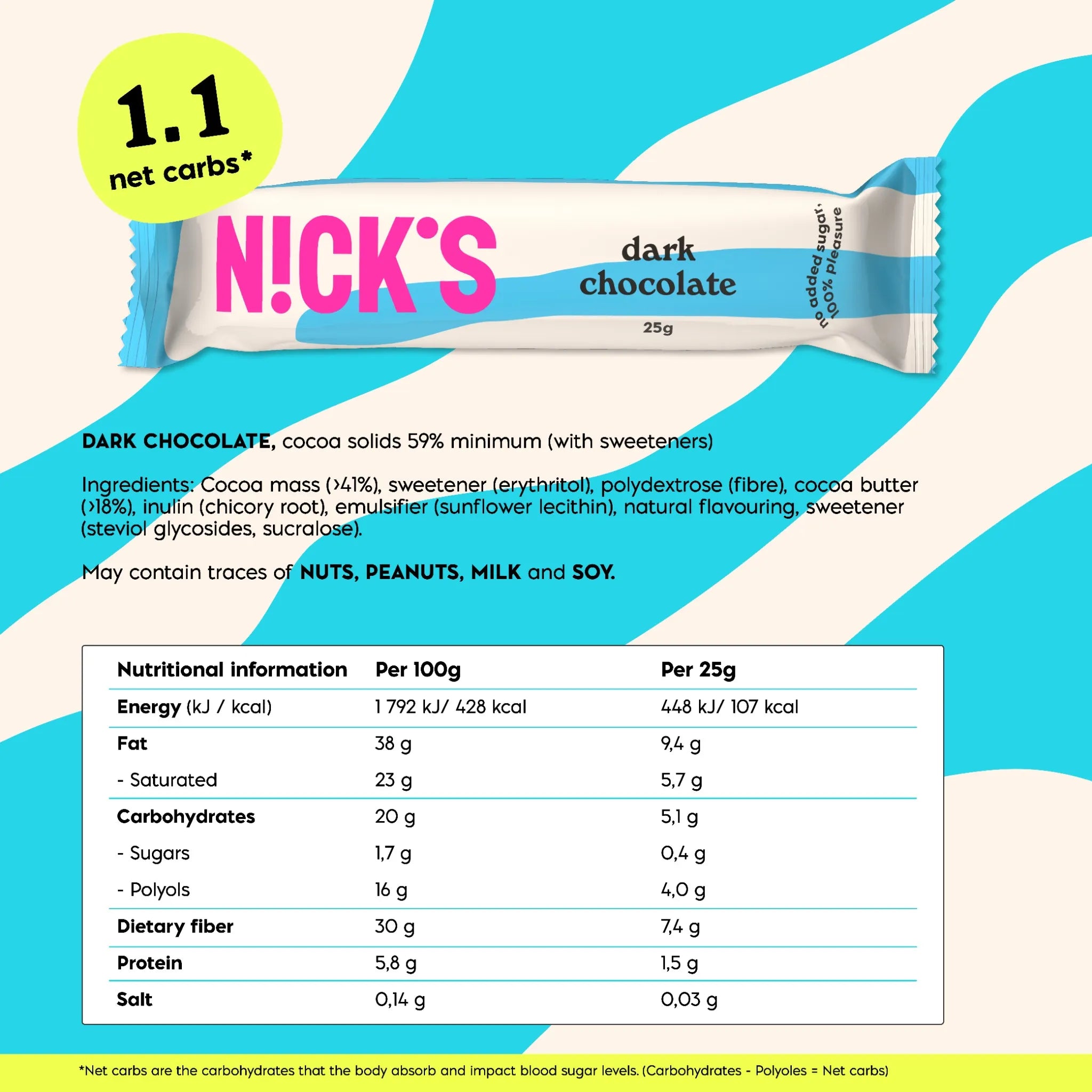 NICK’S Dark Chocolate 25 g
